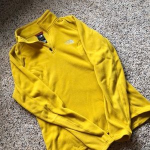 Mustard yellow northface zip sweater